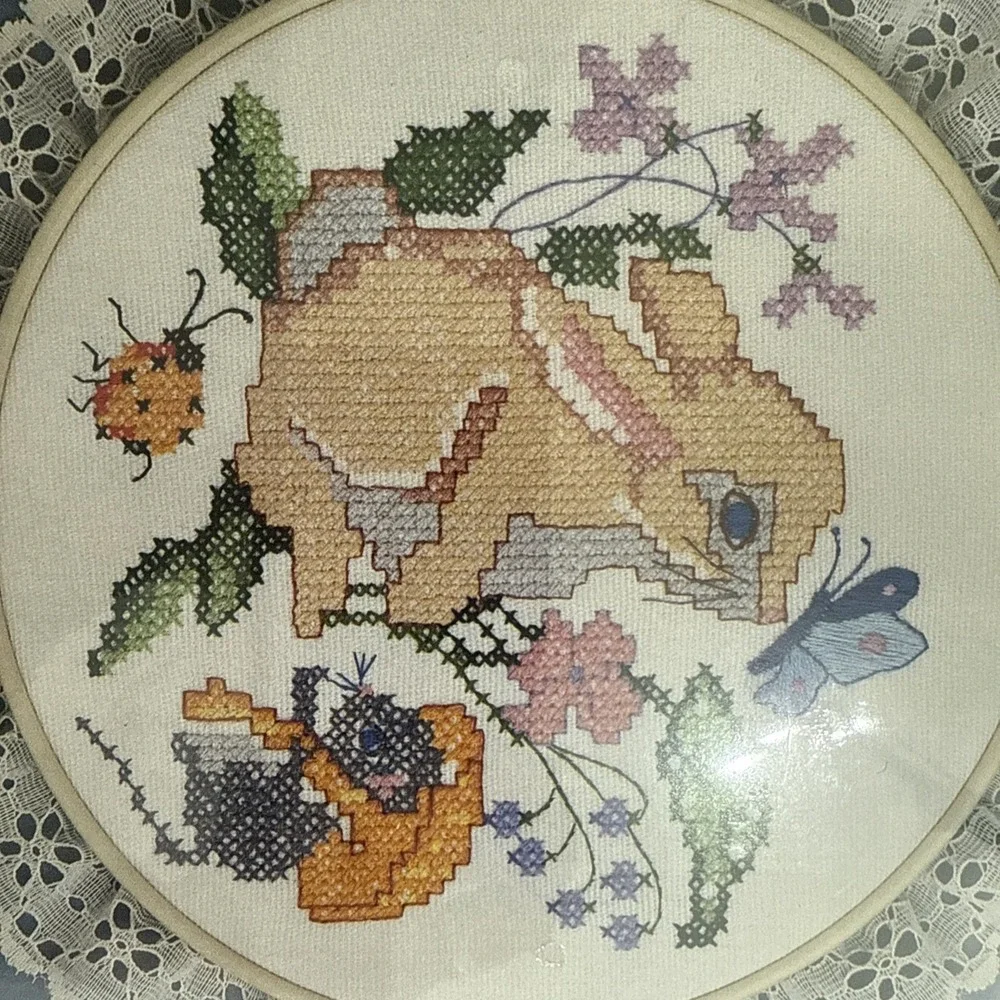 Easter Bunny Friends Stamped Cross Stitch Kit 3724 Designs For The Needle Lois T